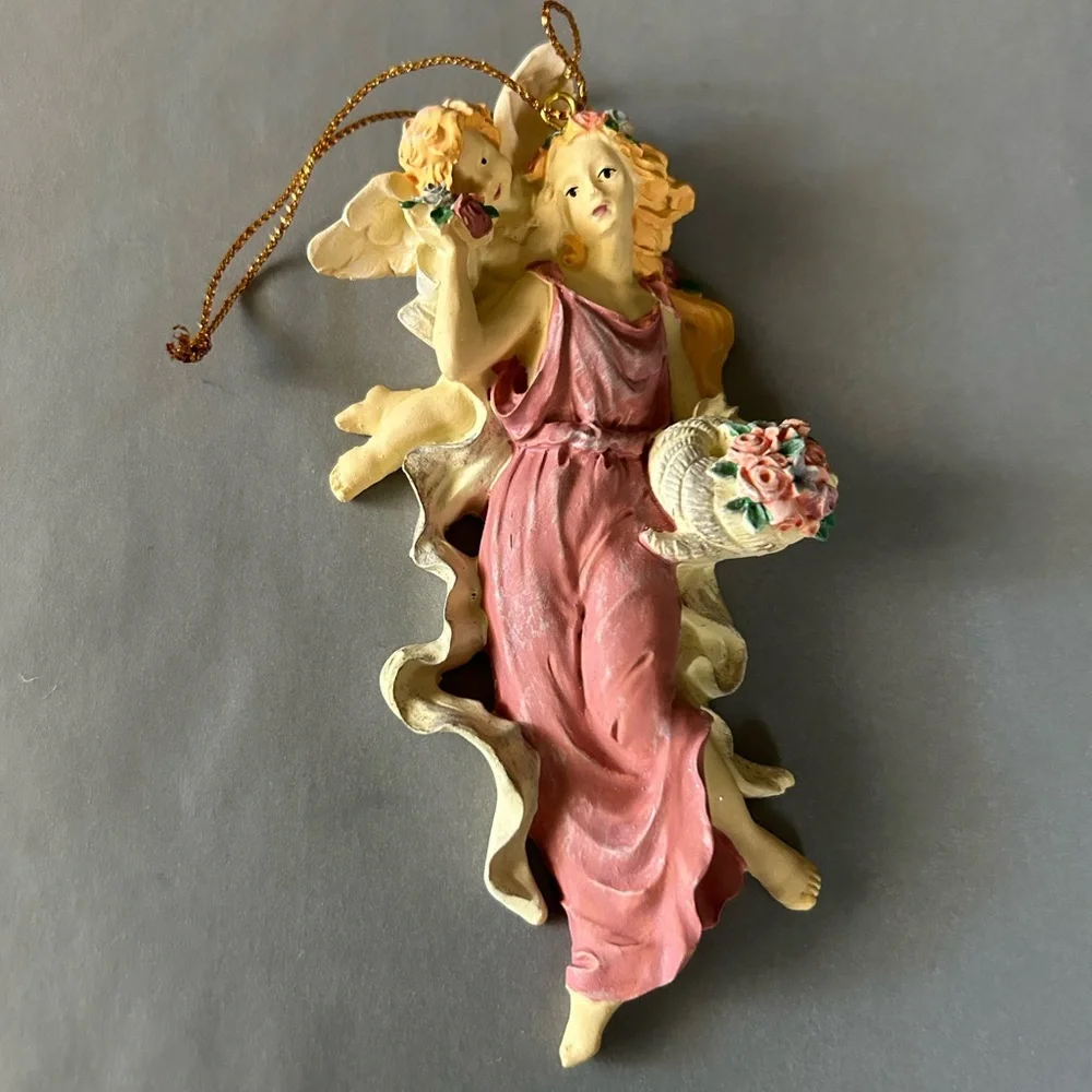 Vintage Victorian Angel Christmas Ornament.